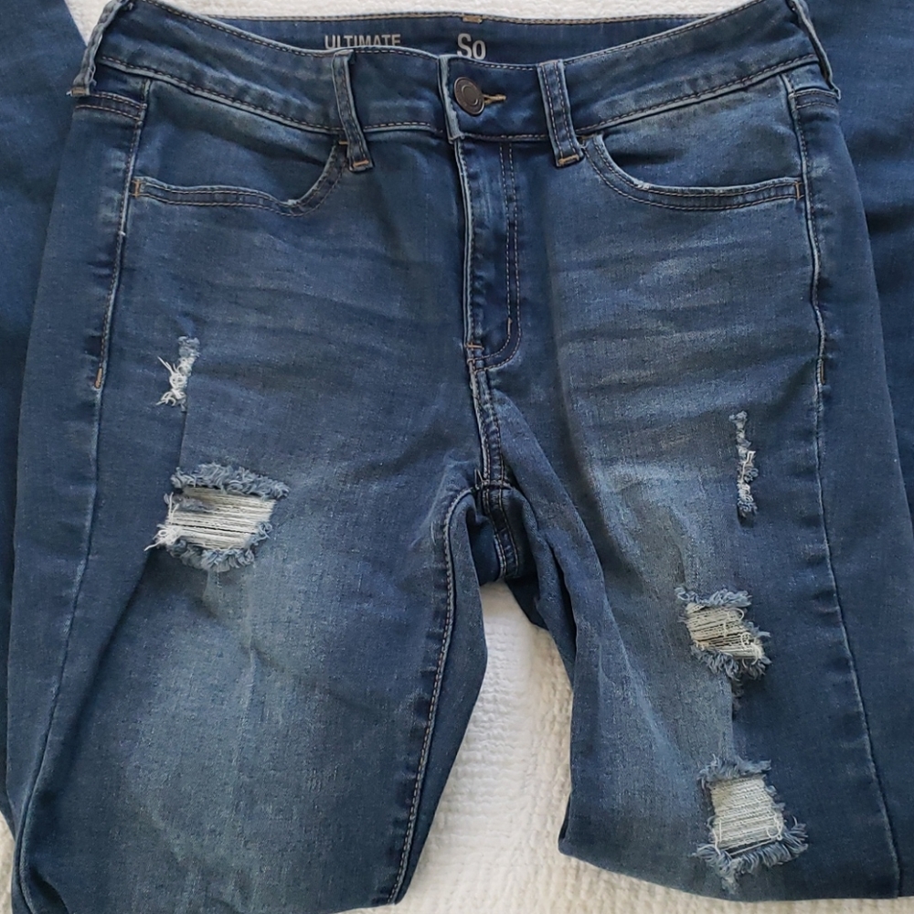 Lightly worn ripped jegging jeans